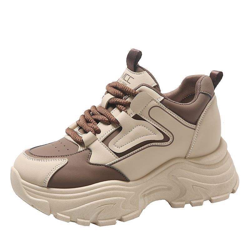 

Внутренние увеличивающие рост папины кроссовки женская обувь маленький человек 2025 осень и зима бархатные ретро европейские товары толстая подошва легкие повседневные спортивные туфли 40