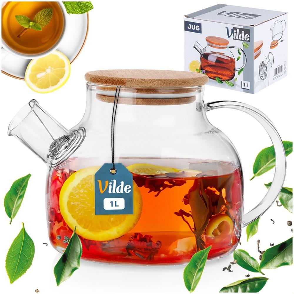 Glass Coffee And Tea Pot With Strainer 1 L