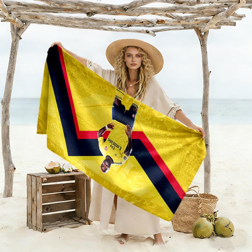 Football Player Yellow Kit Beach Towel Quick-Dry Soft Microfiber Comfortable Lightweight Perfect for Traveling Yoga Camping and Swimming