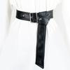 Black Waist Belt PU Leather Overcoat Belt Trendy Needle Buckle Belt  Overcoat Use