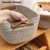Cotton Rope Basket Storage Basket with Handles Desktop Organizer Woven Basket for Clothes Towels Toys Cosmetics Book Nursery Bedroom Use