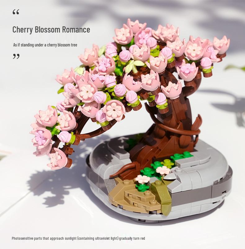 LOZ Succulent & Cherry Blossom Bonsai Building Blocks - Flower Bouquet Toy for Girls Gift Assembly