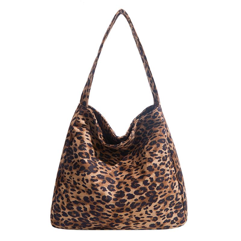 

Сумка с леопардовым принтом Женская Большая вместимость Наплечная сумка Сумка-тоут хаки