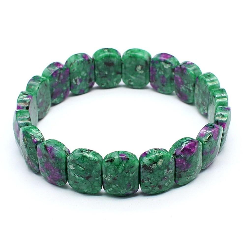 Multi-faceted Beads Natural Stone Bracelet Square Beads Colorful Tiger Eye Amethyst Bracelet Handmade Crystal Jewelry Meditation