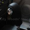 JI Loncky Black Genuine Leather Gear Shift Knob Cover for 2005 2006 2007 2008 2009 Kia Sorento Automatic Accessories (Black Leather,Black Thread)