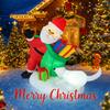 6.89FT Inflatable Santa Claus Gift Sack Dog Toy Xmas Yard Lawn Party Decoration Festive Gift LED Christmas Supplie Home Ornament