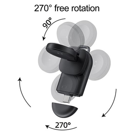 Mini Watch Wireless Charger for Apple Watch Series 270 Degrees Rotation Lightweight Portable Travel USB-C Smartwatch Charging Dock Stand
