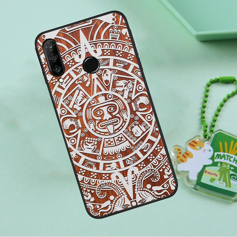 Mayan Calendar Wood Pattern For Huawei Nova Y90 Y70 Y60 Y61 Y91 Y72 9 10 SE 12i 12s 11i 5T P60 Pro P20 P30 P40 Lite Case