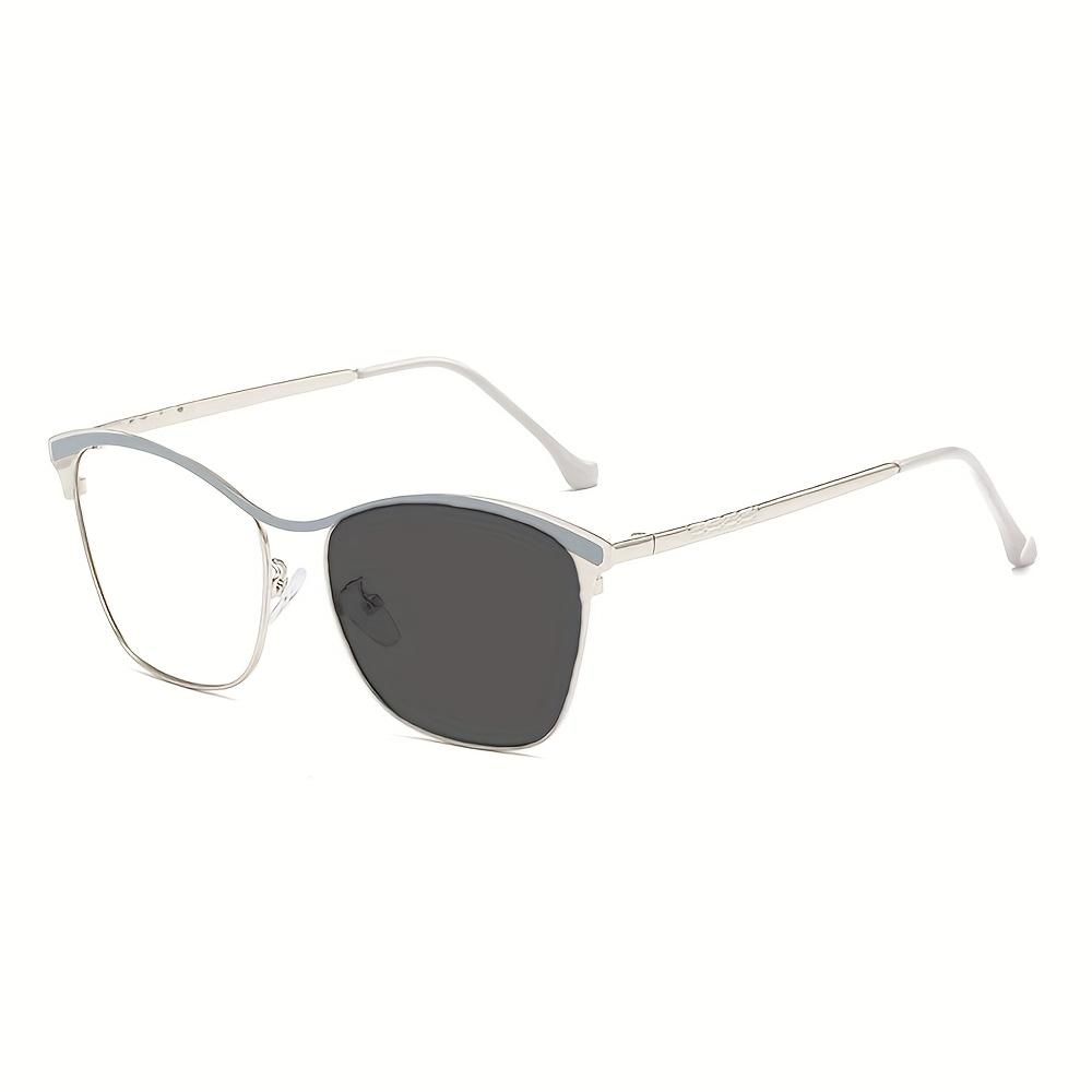 The New High-End Ultra-Light Metal Oval Frame Fashion Glasses For Men And Women Are Equipped With Tinted Anti-Blue Light Lenses.