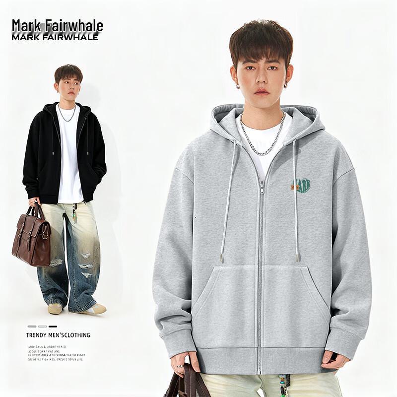 

Mark Fairwhale Men s Casual Hooded Sweatshirt with Green Heart Logo XL