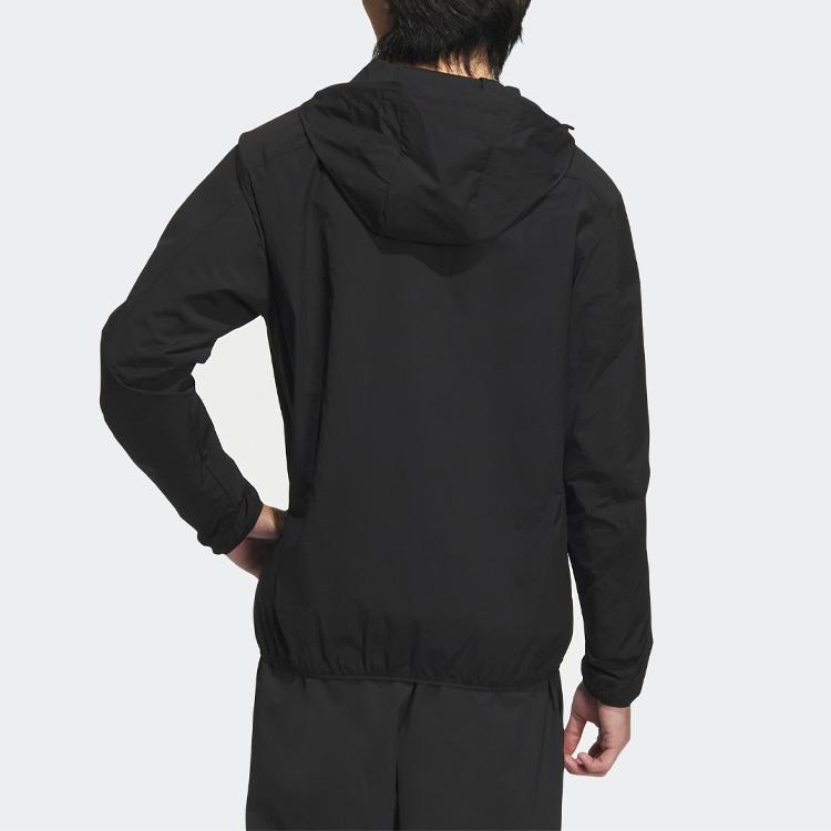 Adidas Kerge Sportlik Ühevärviline Kapuutsiga Jakk Meeste Jakid Must IA8135
