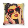 Gorgeous Women Pop Art Retro Square Pillowcase Polyester Linen Velvet Creative Zip Decor Throw Pillow Case Car Cushion Cover