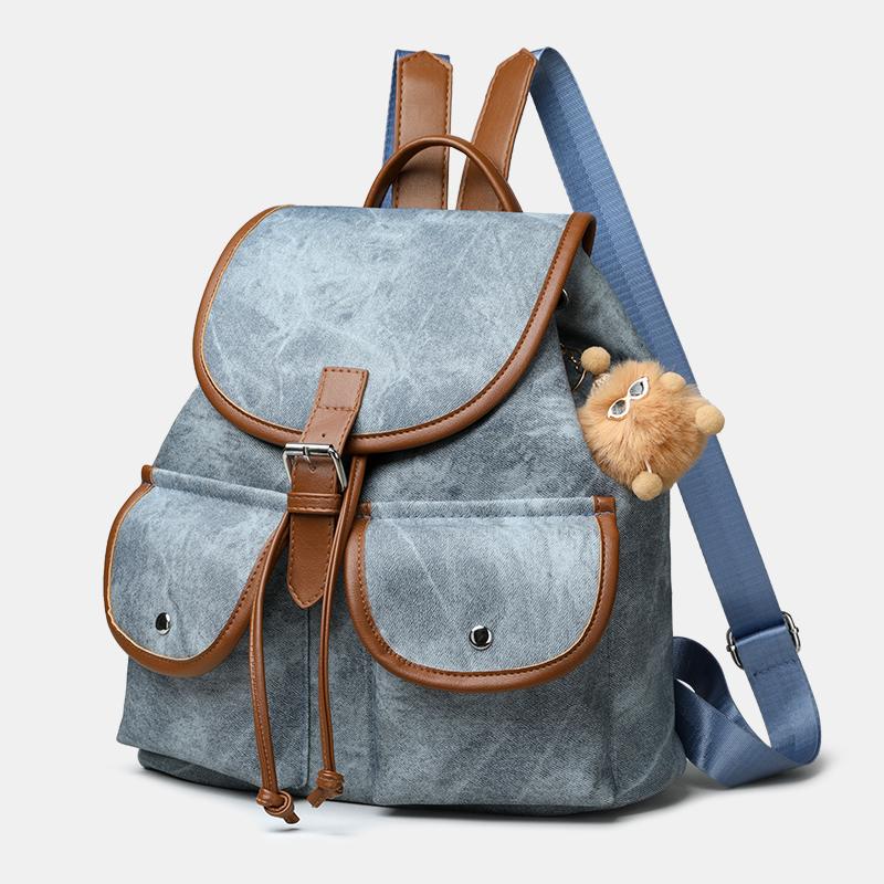 Vintage Color Block Backpack Women's Lightweight Backpack