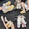Shoes Women's 2025 New Summer Height Increase Mesh Breathable Sports and Leisure Shoes Popular Yellow Retro German Training Shoes