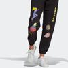adidas Originals Fakten Hose Spitze Mittlere Taille Elastisch Muster Gedruckt Konisch Neunpunkt Gestrickte Sporthose Damen Hose Schwarz GN4367