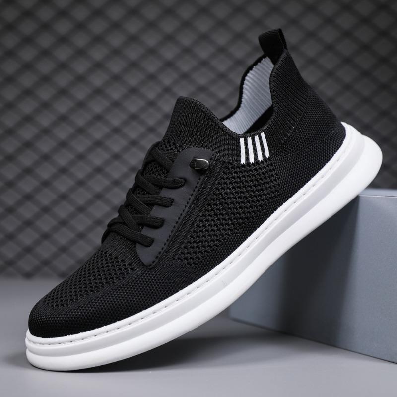 Men's Shoes Summer Breathable Mesh Sports Casual Flat Shoes Men's One-pedal Fly-woven Thin Men's Shoes