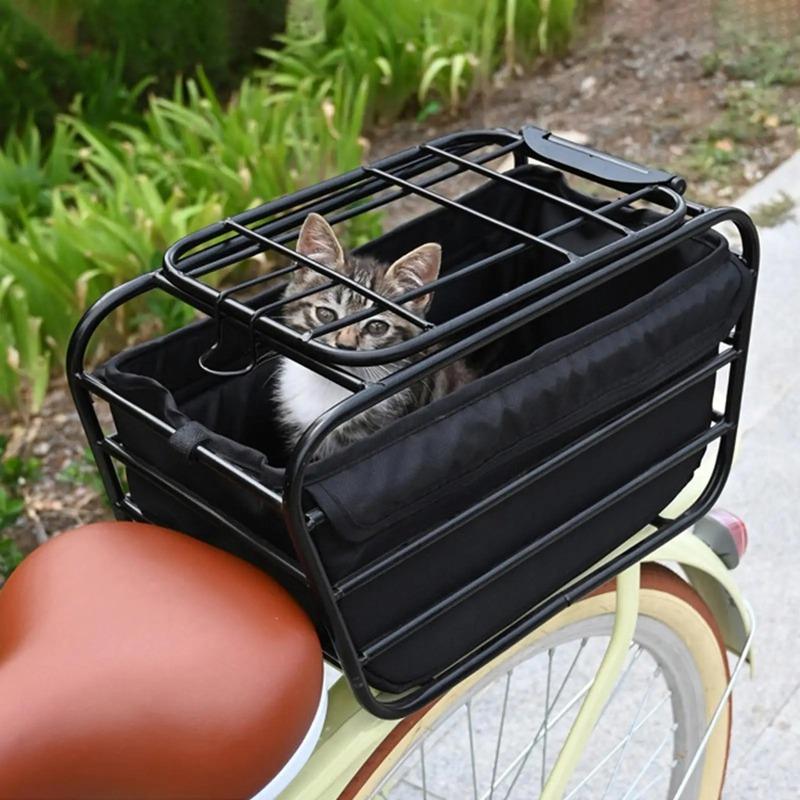 Bike Rear Basket,Heavy Duty,bicycle Rear Organizer,Pet Carrier Cargo Case for Cycling Riding Outdoor Camping Groceries Daily.
