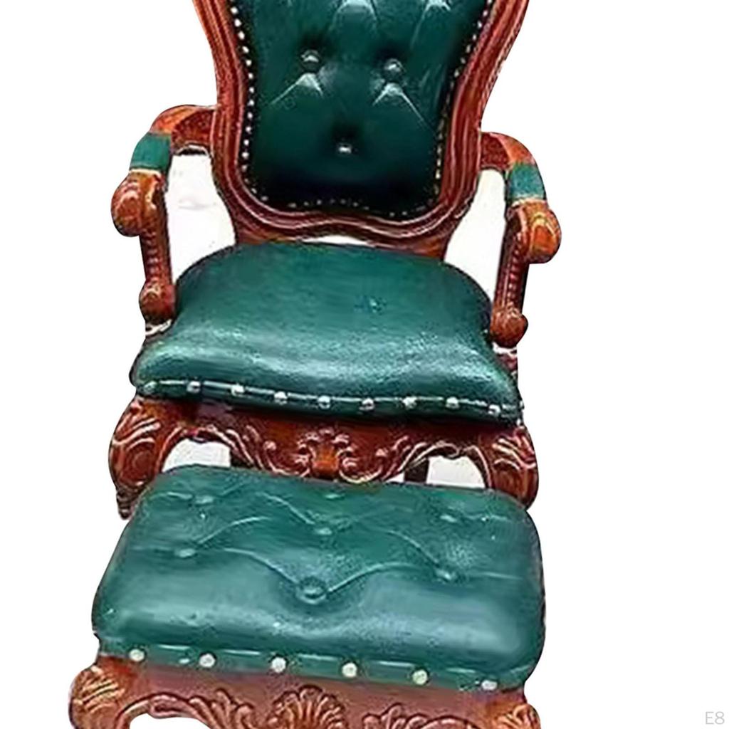 2 Pieces 1/12 Dollhouse Chair and Foot Stool, Simulation Accessories Toy, Doll