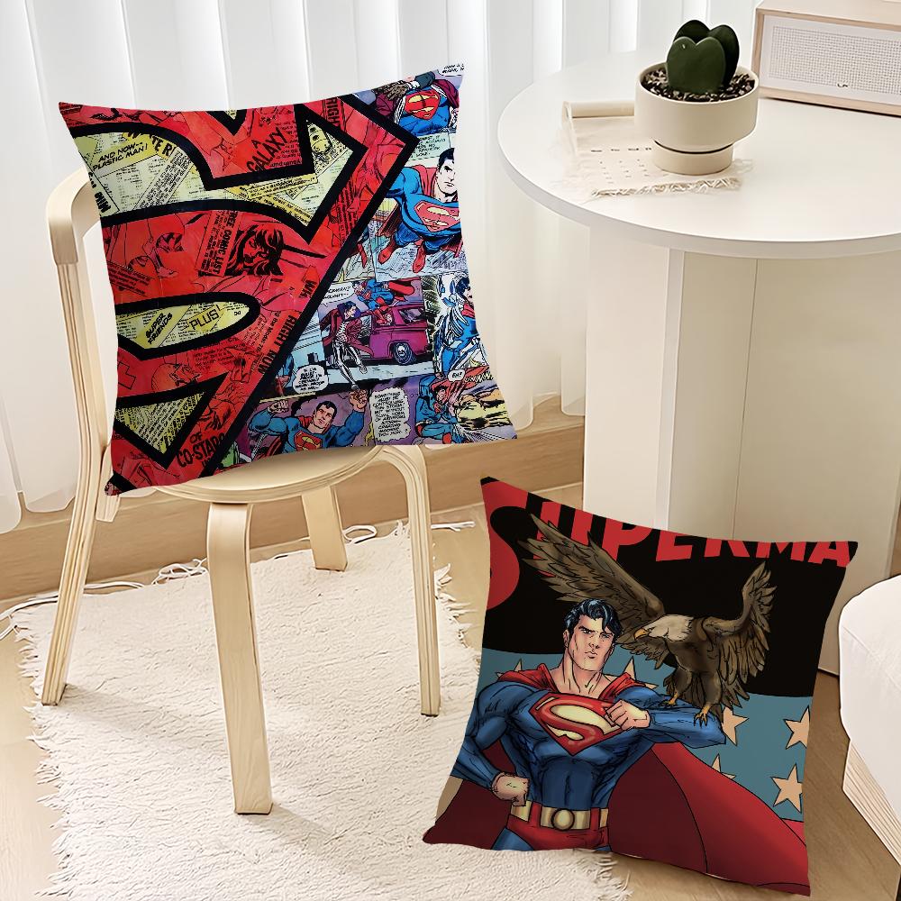 Superhero S-Superman Comics Cushion Cover Living Room Headboard Office Cushion Bedroom Cushion Sofa Nap Time Pillow Case