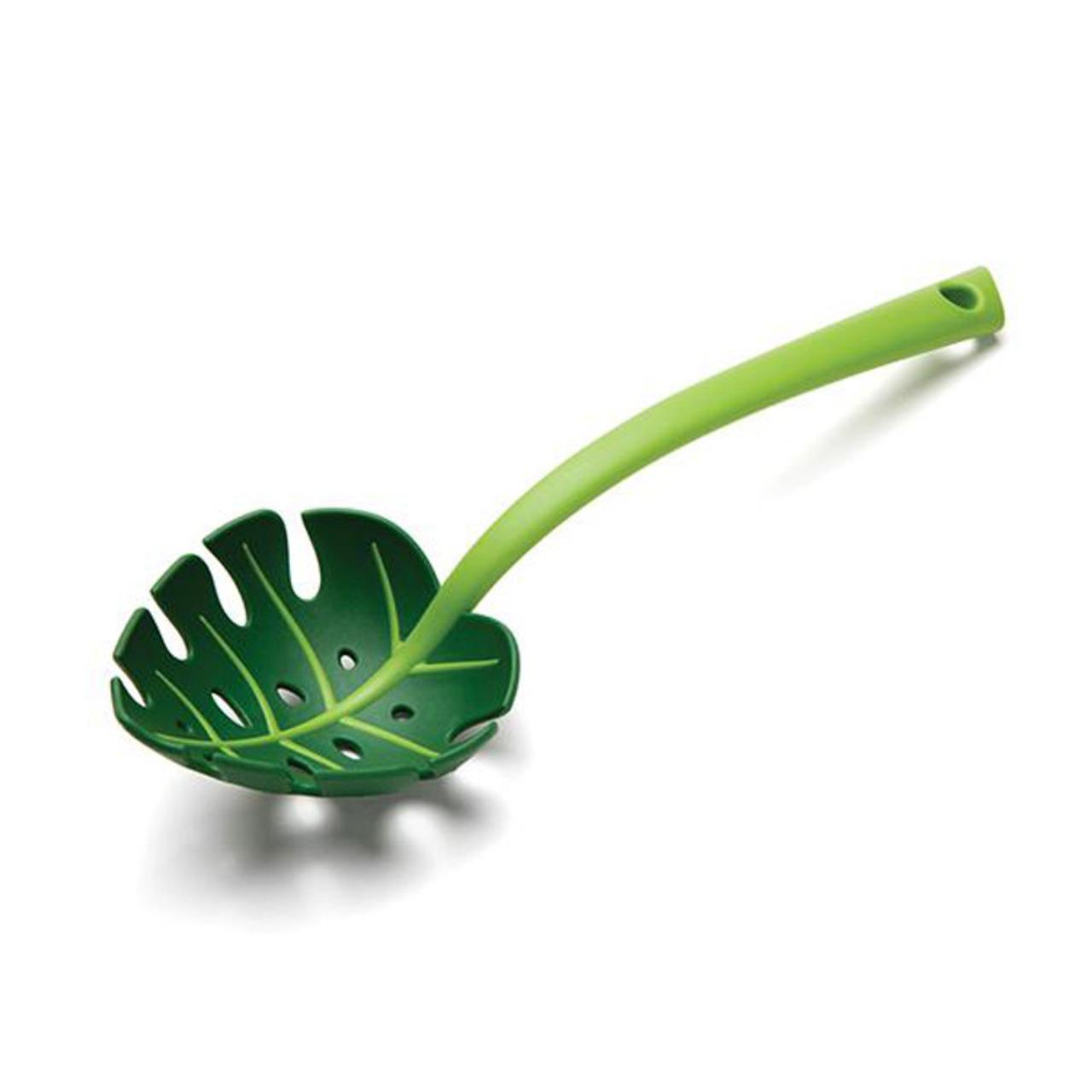 

Jungle Spoon Green Leaf Strainer, Bamboo Slotted Spoon with Natural Leaf Design, Eco-Friendly Kitchen Utensil for Cooking Serving 1 pcs