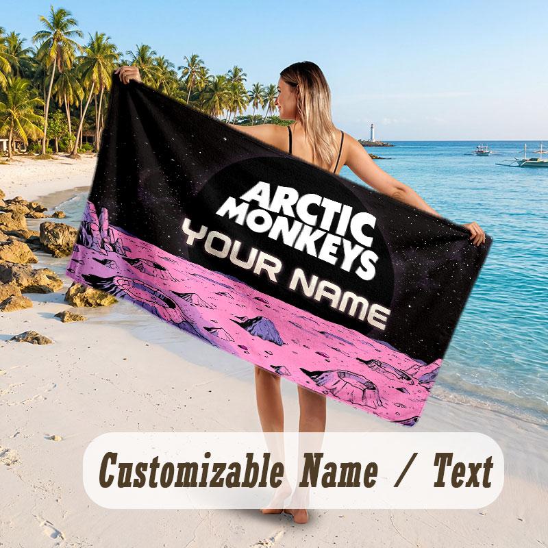 Custom Name Large Beach Towel,Arctic Monkeys Quick Absorbent Towel For Outdoor Travel Poolside