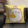 Cartoon MMolangS Rabbit Cushion Cover Natural Linen Organic Fabric DoubleSided Printing Sofa Home Decor Gift Pillow Case