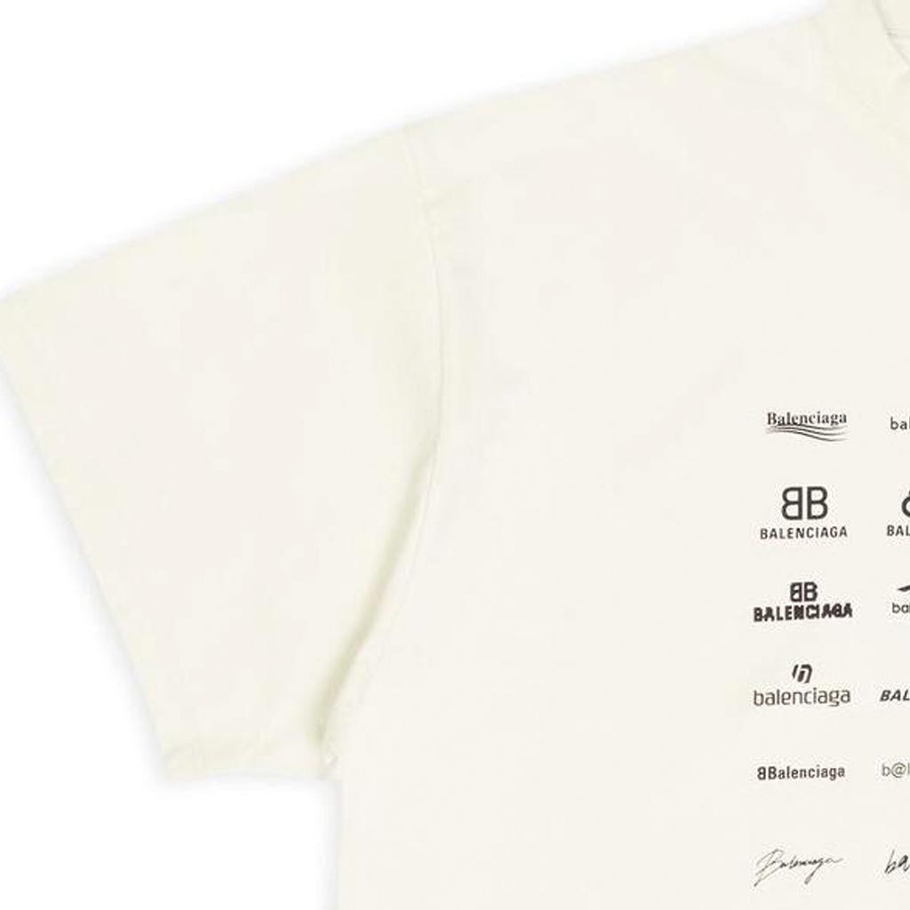 Balenciaga Archives Logos T-Shirt Oversized 'White' Unisex 712398TNVQ79784