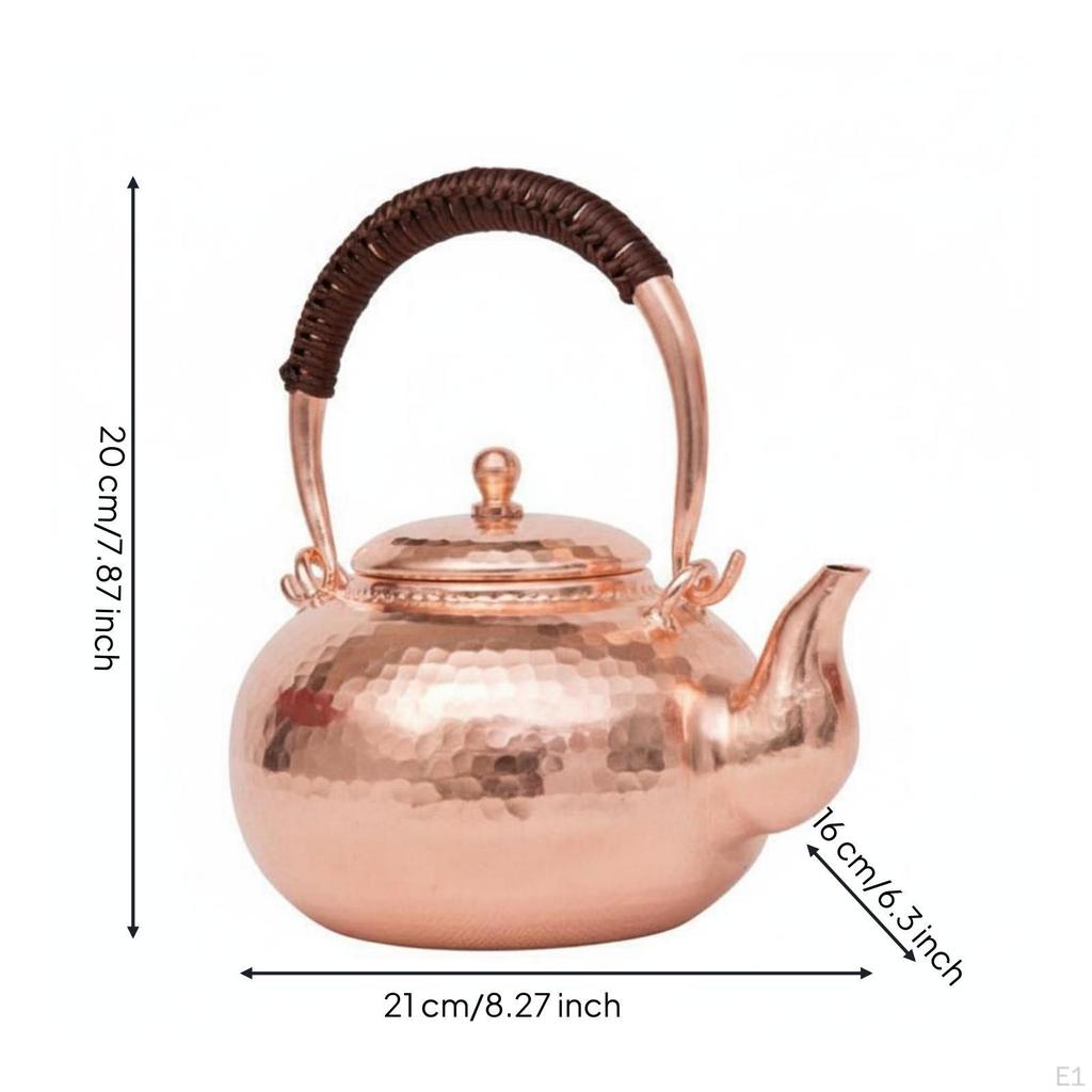 Copper Kettle Thickened Body Hammered Tea Handcrafted Look