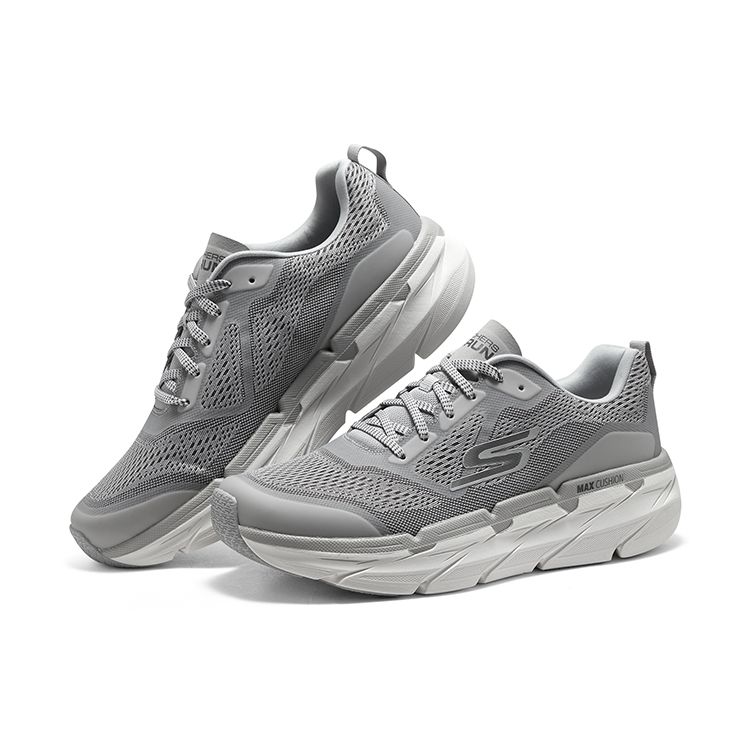 Skechers Max Cushioning Series Shock Absorption Running Shoes Men Sneakers Light-Gray 54450-LTGY