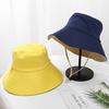 Simple Bucket Hat Women's Solid Color Double-sided Big-brimmed Sun Hat Tide Outdoor Sun Hat Foldable Basin Hat