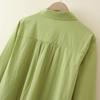 Women Plus Size Simple Solid Long Sleeve Casual Shirt