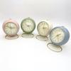 Mini Cute Desktop Metal Round Alarm Clock Night Light Home Bedroom Decoration