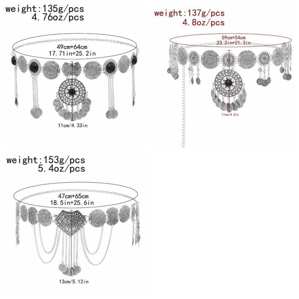 Metal Ethnic Style Belt Pendant Body Chain Versatile Tassel Belly Chain Festive