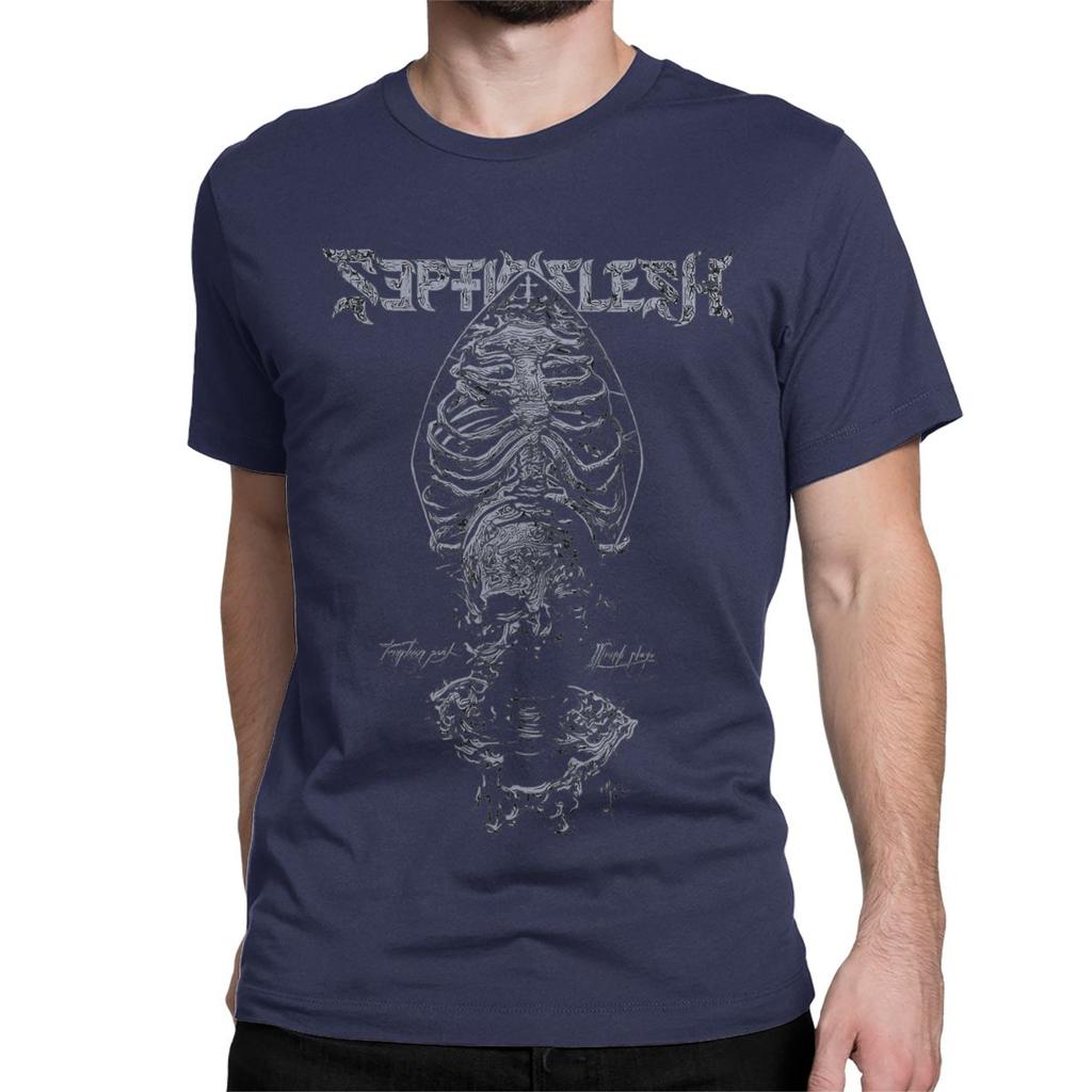 Men Women's T-Shirts Septicflesh Metal Band Rock Fun Cotton Tee Shirt Short Sleeve Meshuggah T Shirt  Clothing Plus Size