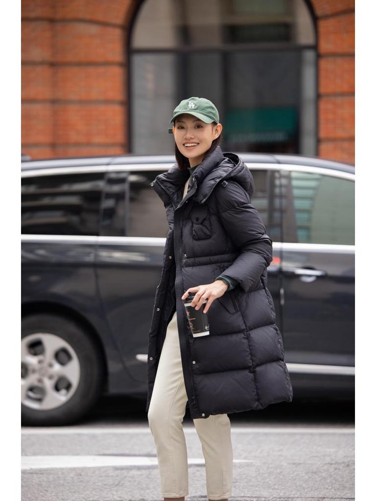 Women's 2024 Winter Hooded Slim Goose Down Coat