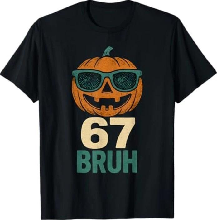 67 Halloween Bruh Pumpkin 6-7 Meme Slang Six Seven T-Shirt 3XL