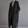 Womens Oversized Wool Blend Coat Winter Medium Length Double Breasted Casual Trench Style