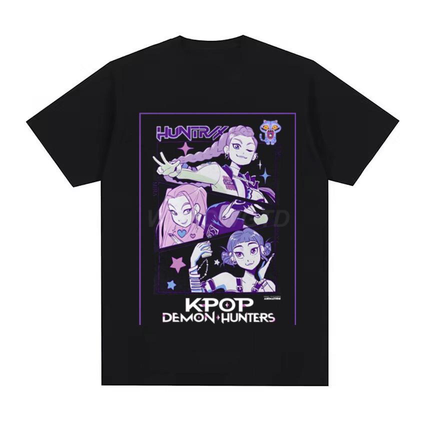 Summer Round Neck Demon Hunter Pattern 3D Printed Top Fashionable Casual Short Sleeved Children's Boy and Girl Kids Unisex T-shirts