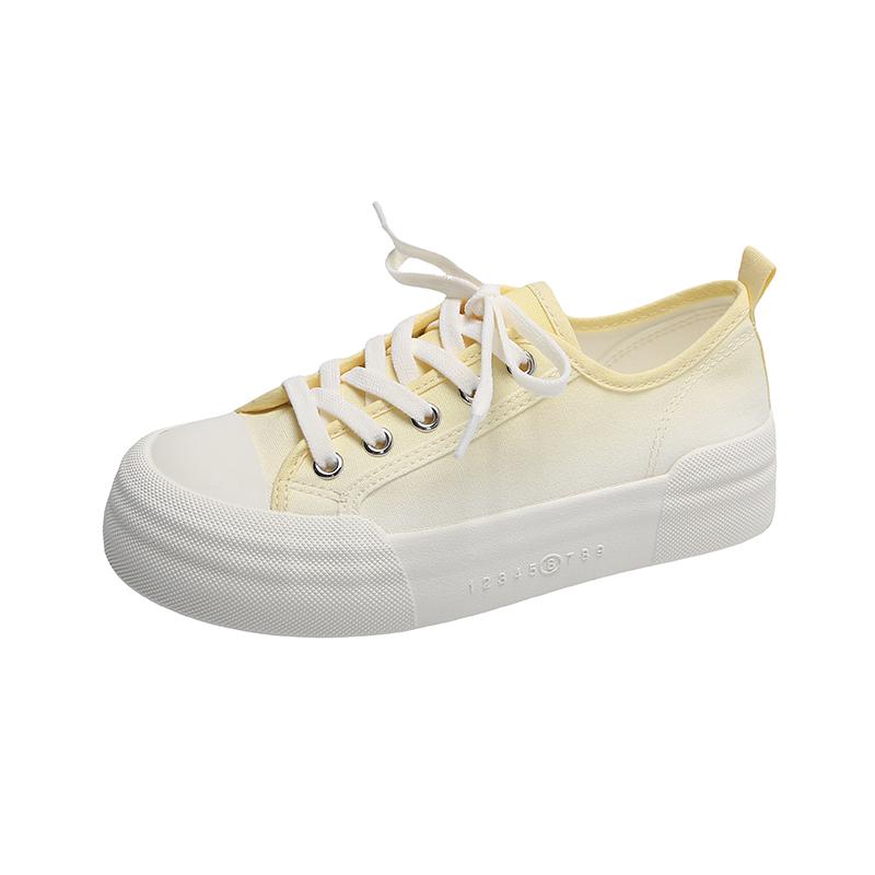 Thick Bottom Canvas Shoes Women's Models  New Walking Hundred Casual Board Shoes Simple Cloth Shoes Casual Lace-Up