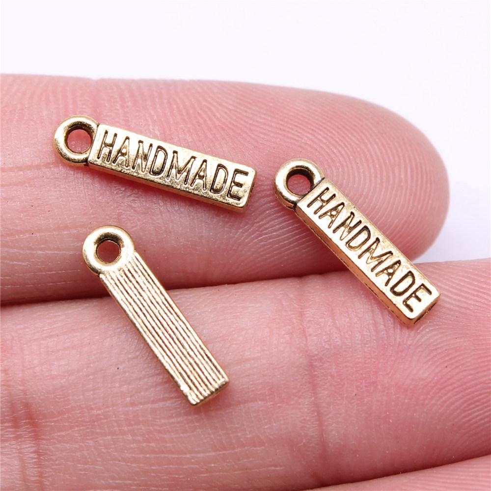 Charms Rectangle Tags Badges Friendship Pendants Minimalist Jewelry Components QC104