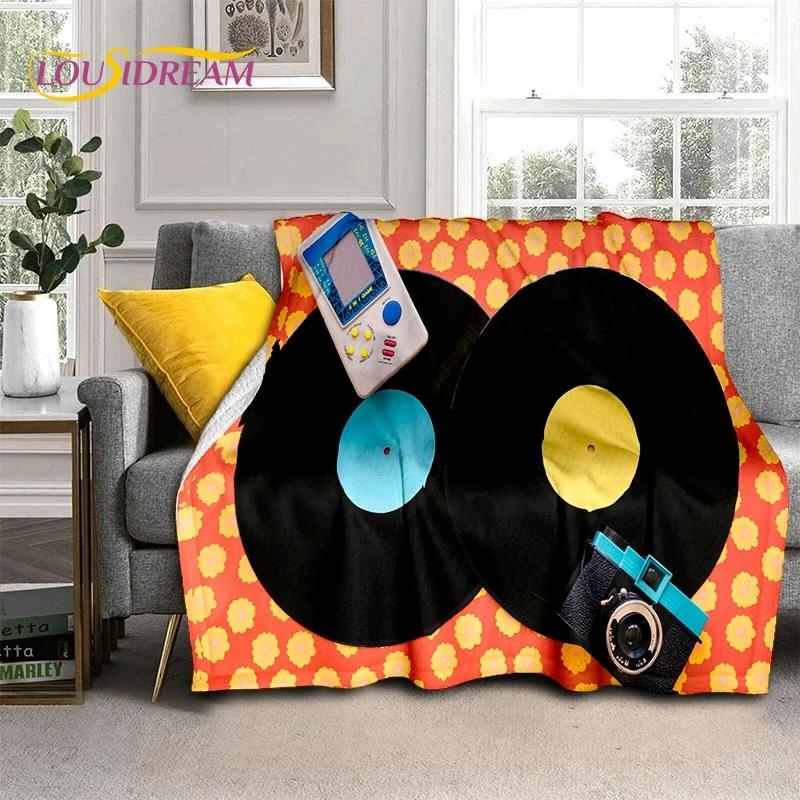 3D Vinyl Record Music DJ Screen Tape Soft Blankets,Keep Warm Throw Blanket Comfortable Blanket for Picnic Beds Sofa Home Bedroom