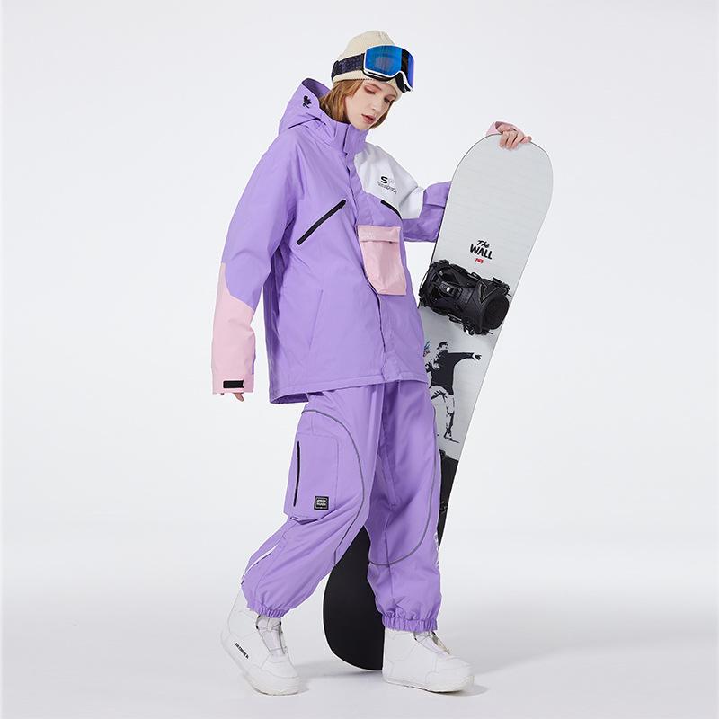 Herren- und Damen-Skianzug Outdoor Winter Warm Snowboardanzug Wasserdicht Winddicht Skijacke und Hose Set Übergröße Atmungsaktiv Isoliert Schneeanzug