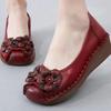 New floral real leather shoes for women 2025 spring ballet flats luxury  designer wedges loafers soft wedges moccasins