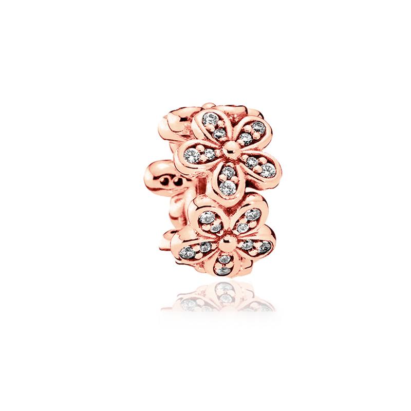 New Sparking Rose Gold Plated Clip Charm Beads Fit Original Snake Bracelet Necklace Beads For Diy Jewelry Women Jewellery Gift