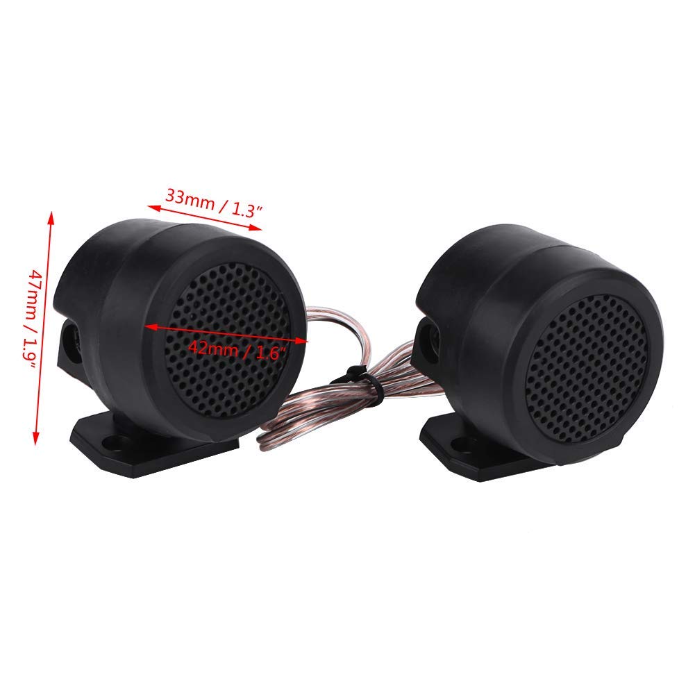 Qiilu Audio Speaker Car Super Power Tweeter 2 Pieces 4 Ohm Plastic Material 12VDC 500W with Screws High Temperature Resistant Lightweight Voice Coil