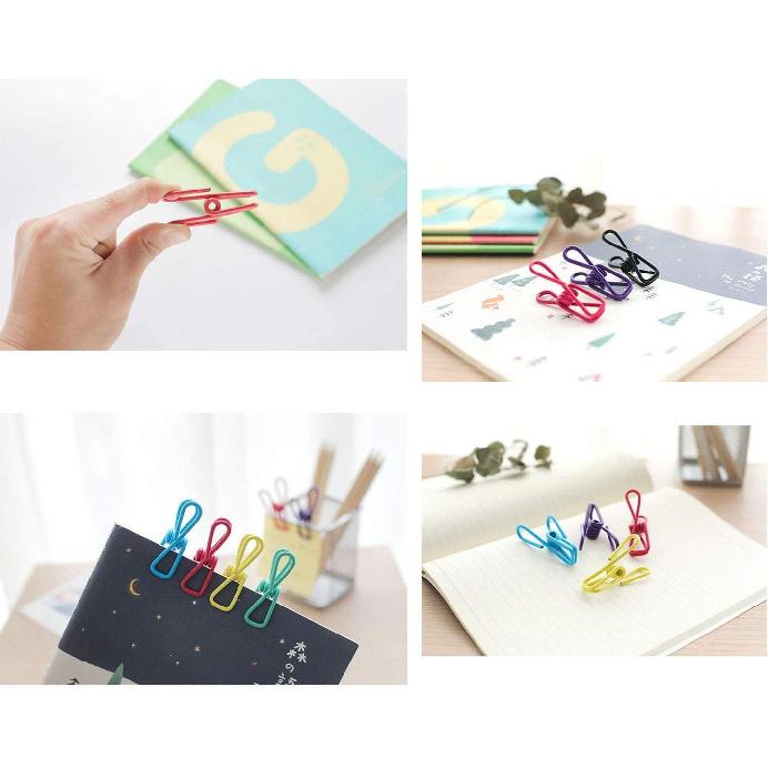 20 Pcs 2 Inch Black and White Chip Clips, PVC Coating High Elasticity Strength Steel Clothes P, Food Clips and Bag Clips