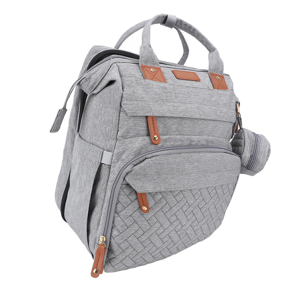 Diaper Bag Foldable Multifunctional Baby Diaper Backpack with USB Charging Port for Travel Pink