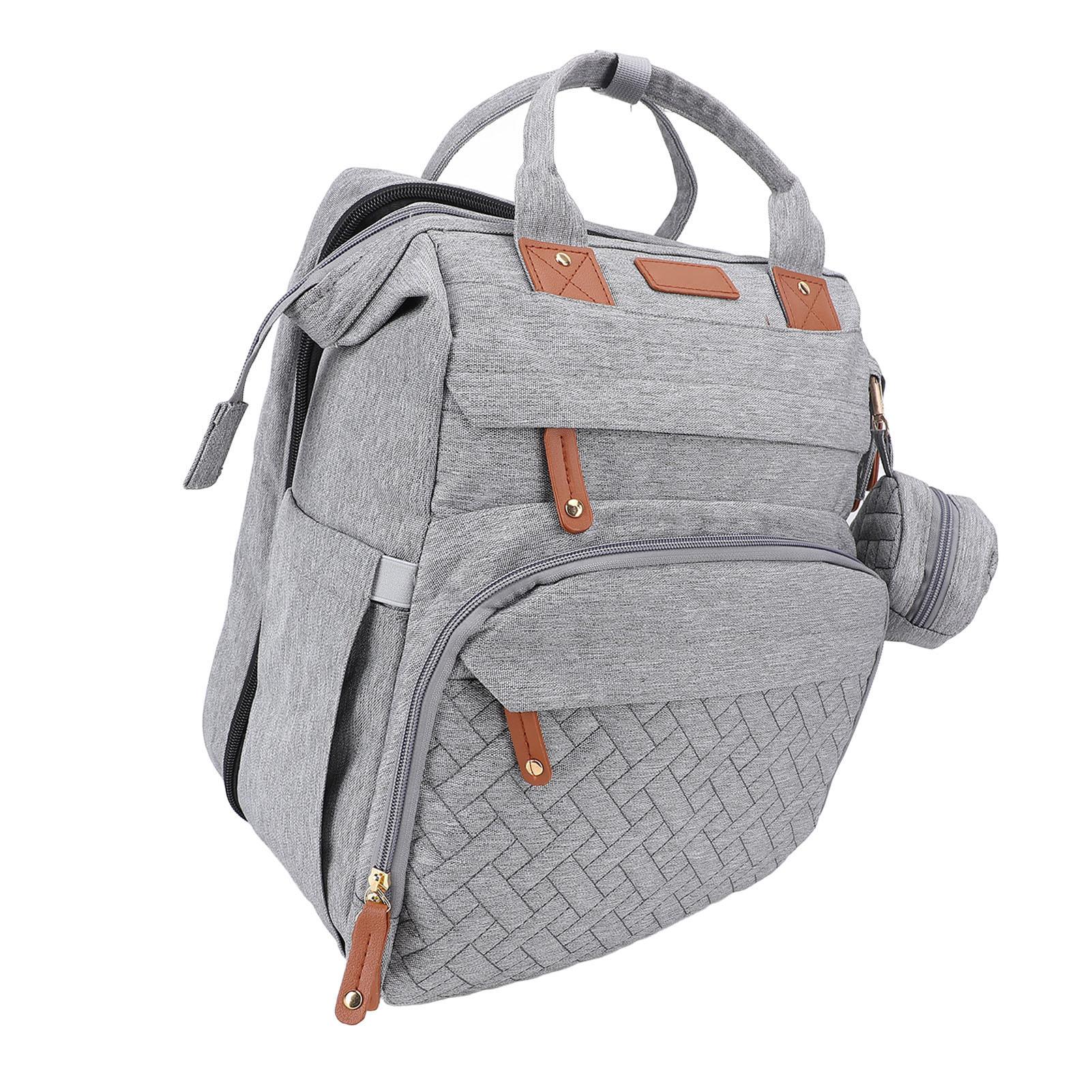 

Сумка для подгузников, складной многофункциональный рюкзак для детских подгузников с USB-портом для зарядки для путешествий, розовый серый