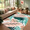 Minimalist Plants Illustrations Area Rug Geometric Line Leaves Design Modern Home Decor Carpet Soft Non-Slip Mat for Living Room