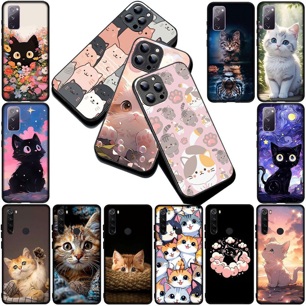 Phone Cover for Huawei P30 P20 Mate 20 Lite Pro Y7 Y6P Y7A 2019 Nova 5T 3I Funda Casing Soft Case Cartoon Cat Meow Kitten